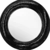 Casa Padrino Luxus Spiegel Schwarz Ø 120 cm - Runder Glasfaser Wandspiegel - Wohnzimmer Spiegel - Garderoben Spiegel - Luxus Kollektion