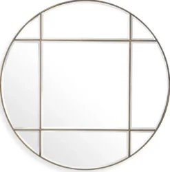 Casa Padrino Luxus Spiegel Vintage Messingfarben Ø 110 cm - Runder Wandspiegel - Wohnzimmer Spiegel - Garderoben Spiegel - Luxus Qualität