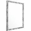 Casa Padrino Luxus Spiegel Weiß / Schwarz 97,5 cm - Quadratischer Wandspiegel