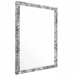 Casa Padrino Luxus Spiegel Weiß / Schwarz 97,5 cm - Quadratischer Wandspiegel