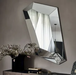 Casa Padrino Luxus Spiegel 100 x 6 x H. 160 cm - Edler Wandspiegel mit verspiegeltem Rand - Luxus Möbel