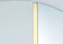 Casa Padrino Luxus Spiegel 200 x 3,5 x H. 200 cm - Runder Wandspiegel mit LED Streifen - Wohnzimmer Hotel Restaurant Boutique Spiegel