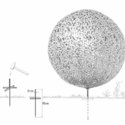 Casa Padrino Luxus Stahl Garten Deko Skulptur Kugel Rost Ø 170 x H. 200 cm