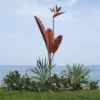 Casa Padrino Luxus Stahl Garten Deko Skulptur Pflanze Rost H. 205 cm