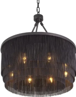 Casa Padrino Luxus Stahl Kronleuchter Bronzefarben Ø 60 x H. 68 cm - Runder Hotel & Restaurant Kronleuchter - Luxus Qualität