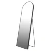 Casa Padrino Luxus Standspiegel Schwarz 55 x 10 x H. 165 cm - Ganzkörperspiegel mit Bogen