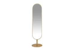Casa Padrino Luxus Standspiegel Silber Ø 45 x H. 175 cm - Standspiegel in ganzer Körperhöhe aus Edelstahl und Glas - Luxus Deko Accessoires