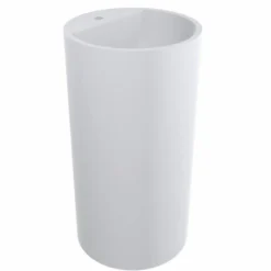 Casa Padrino Luxus Standwaschbecken Weiß Ø 46 x H. 88 cm - Badezimmer Accessoires