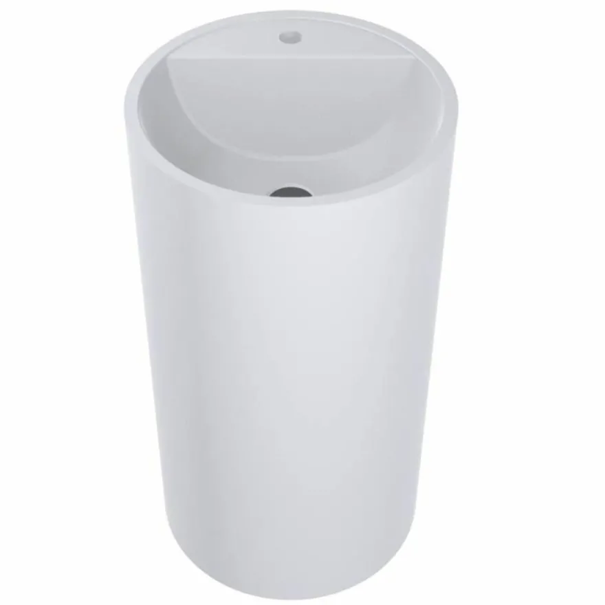 Casa Padrino Luxus Standwaschbecken Weiß Ø 46 x H. 88 cm - Badezimmer Accessoires