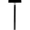 Casa Padrino Luxus Stehleuchte Schwarz - Elegante Designlampe aus Stahl und Aluminium mit schwarzem Samtschirm, 140 cm hoch
