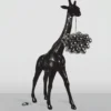 Casa Padrino Luxus Stehleuchte Giraffe Schwarz H. 230 cm - Tier Stehleuchten