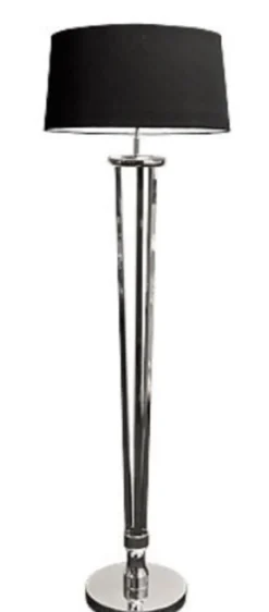 Casa Padrino Luxus Stehleuchte Silber / Schwarz Ø 30 x H. 155 cm - Wohnzimmermöbel