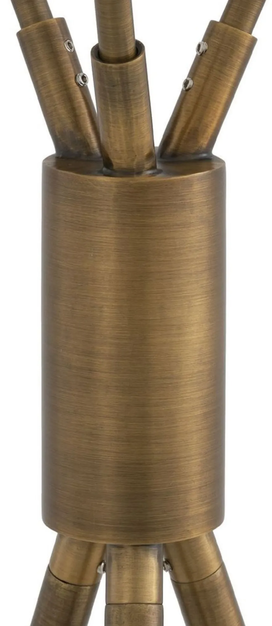 Casa Padrino Luxus Stehleuchte Antik Messingfarben / Schwarz 87 x 87 x H. 180 cm - Elegante Dreibein Stehlampe im 50er Jahre Stil - Luxus Kollektion