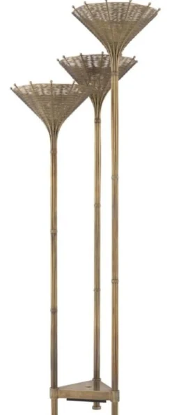 Casa Padrino Luxus Stehleuchte Vintage Messingfarben 70 x 70 x H. 197 cm - Hotel & Restaurant Stehlampe
