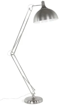 Casa Padrino Luxus Stehleuchte im klassischen Stil aus gebürstetem Metall in Silber - H 230 cm