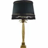 Casa Padrino Luxus Stehleuchte Palme Gold / Schwarz H. 83 cm - Luxus Leuchten