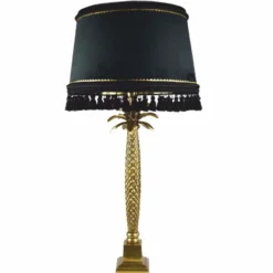 Casa Padrino Luxus Stehleuchte Palme Gold / Schwarz H. 83 cm - Luxus Leuchten