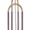 Casa Padrino Luxus Stehleuchte Antik Messingfarben / Braun / Weiß Ø 50,8 x H. 172,7 cm - Edle Metall Leuchte mit hochwertigem Leder und Leinen Lampenschirm - Luxus Qualität