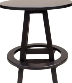 Casa Padrino Luxus Stehtisch mit Fußstütze Dunkelbraun Ø 100 x H. 110 cm - Runder Massivholz Tisch - Runder Massivholz Bartisch - Massivholz Möbel - Bar Möbel - Gastronomie Möbel