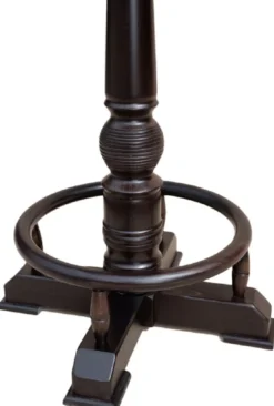 Casa Padrino Luxus Stehtisch mit Fußstütze Dunkelbraun Ø 75 x H. 110 cm - Runder Massivholz Tisch - Runder Massivholz Bartisch - Massivholz Möbel - Bar Möbel - Gastronomie Möbel