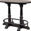 Casa Padrino Luxus Stehtisch mit Fußstütze Dunkelbraun 135 x 75 x H. 110 cm - Ovaler Massivholz Tisch - Ovaler Massivholz Bartisch - Massivholz Möbel - Bar Möbel - Gastronomie Möbel