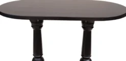 Casa Padrino Luxus Stehtisch mit Fußstütze Dunkelbraun 135 x 75 x H. 110 cm - Ovaler Massivholz Tisch - Ovaler Massivholz Bartisch - Massivholz Möbel - Bar Möbel - Gastronomie Möbel