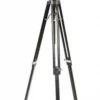 Casa Padrino Luxus Studioleuchte im Teleskop-Design Vintage Stehlampe Schwarz / Chrom - Nickel Finish - 60 x 60 x 180 cm