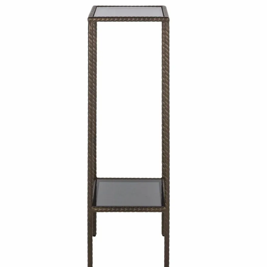 Casa Padrino Luxus Säule Bronze / Schwarz H. 91 cm - Luxus Wohnzimmer Möbel