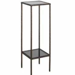 Casa Padrino Luxus Säule Bronze / Schwarz H. 91 cm - Luxus Wohnzimmer Möbel