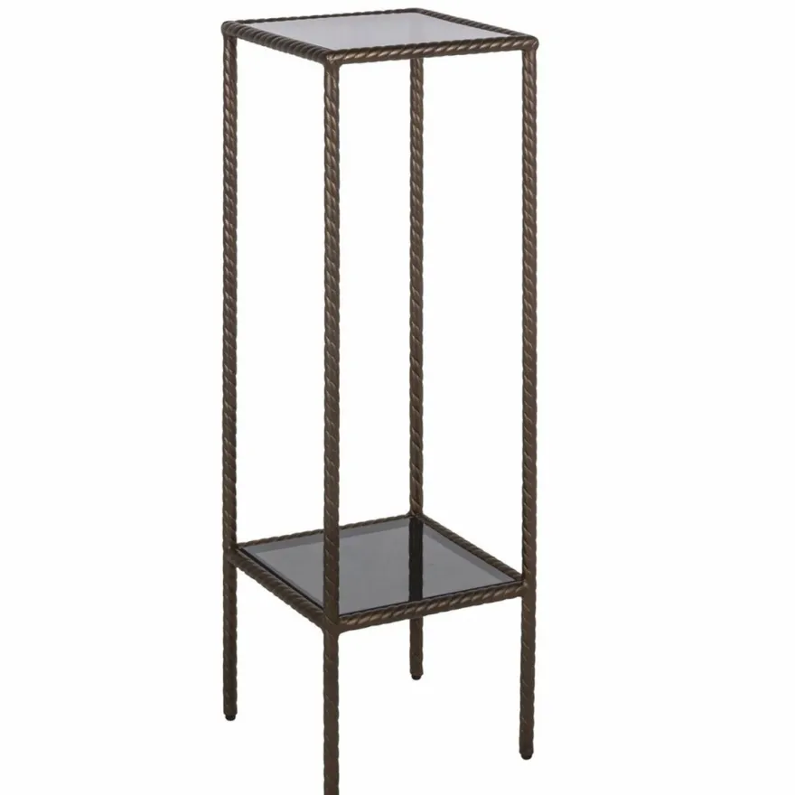 Casa Padrino Luxus Säule Bronze / Schwarz H. 91 cm - Luxus Wohnzimmer Möbel