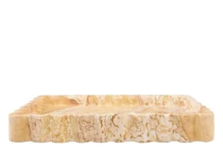 Casa Padrino Luxus Tablett Mehrfarbig 30 x 20 x H. 4 cm - Rechteckiges Tablett Petal aus hochwertigem Sandstein - Luxus Deko Accessoires