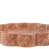 Casa Padrino Luxus Tablett Rosa Ø 25 x H. 4 cm - Rundes Tablett Petal aus hochwertigem Pink Kalipare Marmor - Luxus Deko Accessoires