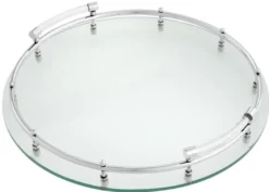 Casa Padrino Luxus Tablett / Serviertablett Silber Ø 40 x H. 7 cm - Gastronomie Accessoires