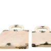 Casa Padrino Luxus Tabletts 2er Set Schwarz / Beige - Deko Tabletts aus transluzentem Kunstharz in Schwarz und Creme - Luxus Deko Accessoires