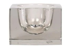 Casa Padrino Luxus Tablett 17,5 x 17,5 x H. 12,5 cm - Schweres Deko Tablett aus massivem dickwandigem Klarglas - Luxus Deko Accessoires