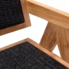 Casa Padrino Luxus Teakholz Esszimmer Stuhl mit Armlehnen Naturfarben / Schwarz 56 x 65,5 x H. 78 cm - Garten Stuhl - Terrassen Stuhl - Garten Möbel - Esszimmer Möbel - Luxus Teakholz Möbel