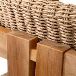 Casa Padrino Luxus Teakholz Esszimmer Stuhl mit Armlehnen Naturfarben 60 x 53 x H. 77 cm - Garten Stuhl - Terrassen Stuhl - Garten Möbel - Esszimmer Möbel - Luxus Teakholz Möbel