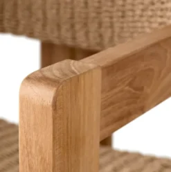 Casa Padrino Luxus Teakholz Esszimmer Stuhl mit Armlehnen Naturfarben 60 x 53 x H. 77 cm - Garten Stuhl - Terrassen Stuhl - Garten Möbel - Esszimmer Möbel - Luxus Teakholz Möbel