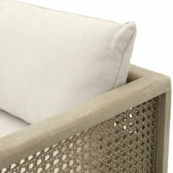 Casa Padrino Luxus Teakholz Garten Sofa Sandfarben / Beige 194 cm - Garten Möbel