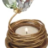 Casa Padrino Luxus Teelichthalter mit Swarovski Kristallglas Gold / Mehrfarbig Ø 7 x H. 5 cm - Luxus Wohnzimmer Deko Accessoires