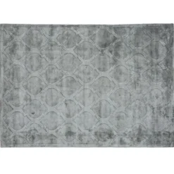 Casa Padrino Luxus Teppich Grau 280 x 360 cm - Ornamentmuster in Hoch-Tief-Optik