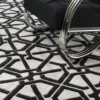 Casa Padrino Luxus Teppich Schwarz / Weiß - Verschiedene Größen - Samtweicher handgetufteter Wohnzimmer Teppich aus 100% Neuseeland Wolle - Hochwertige Luxus Qualität