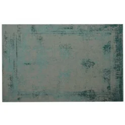 Casa Padrino Luxus Teppich Türkis / Grau 280 x 360 cm - Handgewebter Vintage Wohnzimmer Teppich