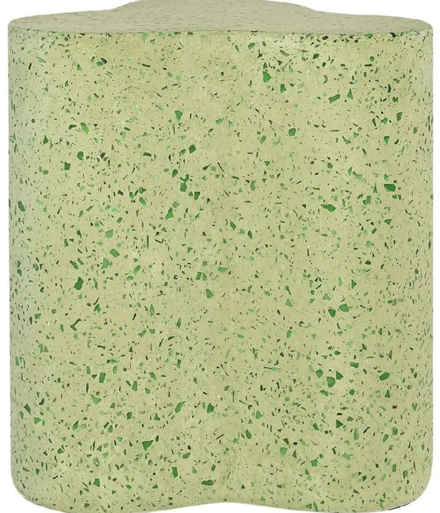Casa Padrino Luxus Terrazzo Naturstein Beistelltisch / Hocker Grün 41,5 x 41,5 x H. 45 cm - Wohnzimmer Möbel - Hotel Möbel - Naturstein Möbel - Luxus Möbel - Luxus Einrichtung