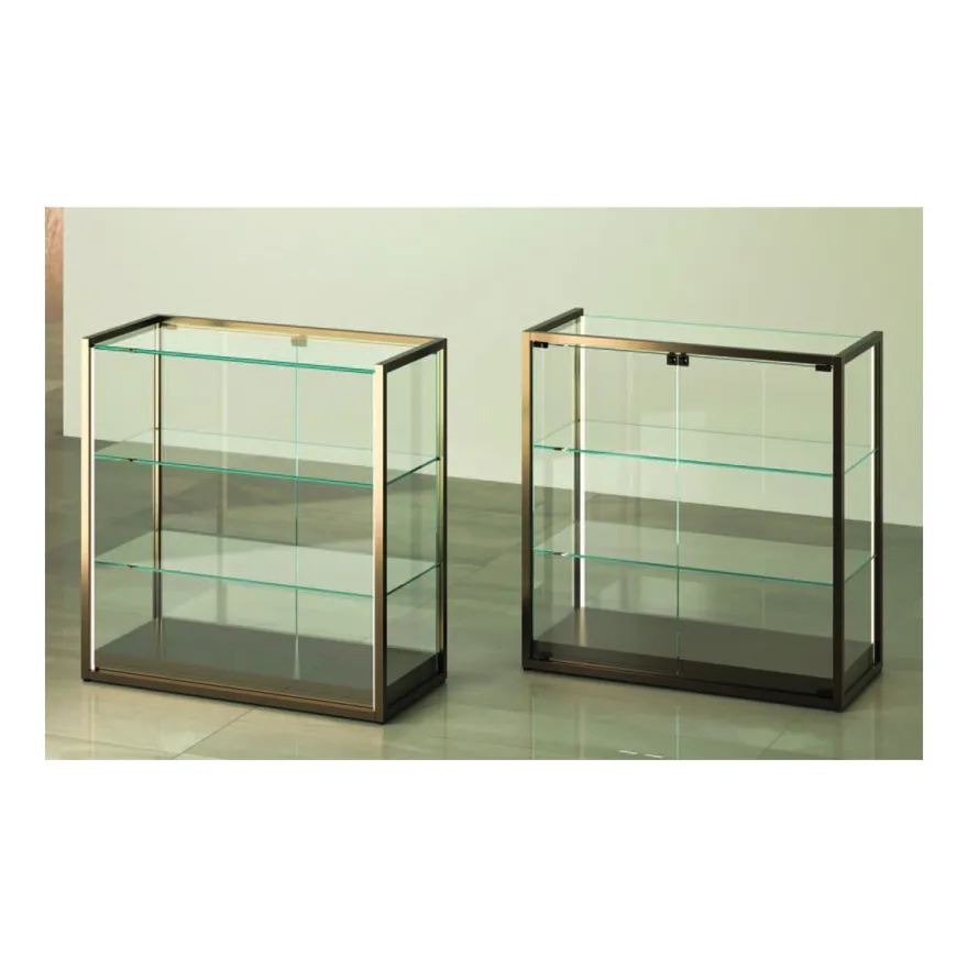 Casa Padrino Luxus Theken-Vitrine 95 x 45 cm H. 95 cm mit 2 LED-Spots - Ladeneinrichtung - Boutique Möbel - Made in Italy
