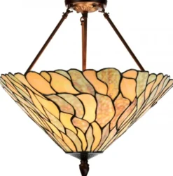 Casa Padrino Luxus Tiffany Deckenleuchte Mehrfarbig Ø 50 x H. 55 cm - Luxus Deckenlampe aus zahlreichen Glas Mosaik Stücken