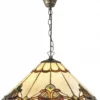Casa Padrino Luxus Tiffany Hängeleuchte Mehrfarbig Ø 50 x H. 95 cm - Handgefertigte Pendelleuchte aus 288 Teilen