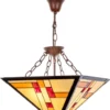 Casa Padrino Luxus Tiffany Hängeleuchte Mehrfarbig 40 x 40 cm - Handgefertigte Lampe aus 64 Teilen