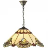 Casa Padrino Luxus Tiffany Hängeleuchte Mehrfarbig Ø 40 x H. 83 cm - Handgefertigte Pendelleuchte aus 264 Teilen