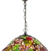 Casa Padrino Luxus Tiffany Hängeleuchte Mehrfarbig Ø 40 cm - Handgefertigte Pendelleuchte aus 729 Teilen